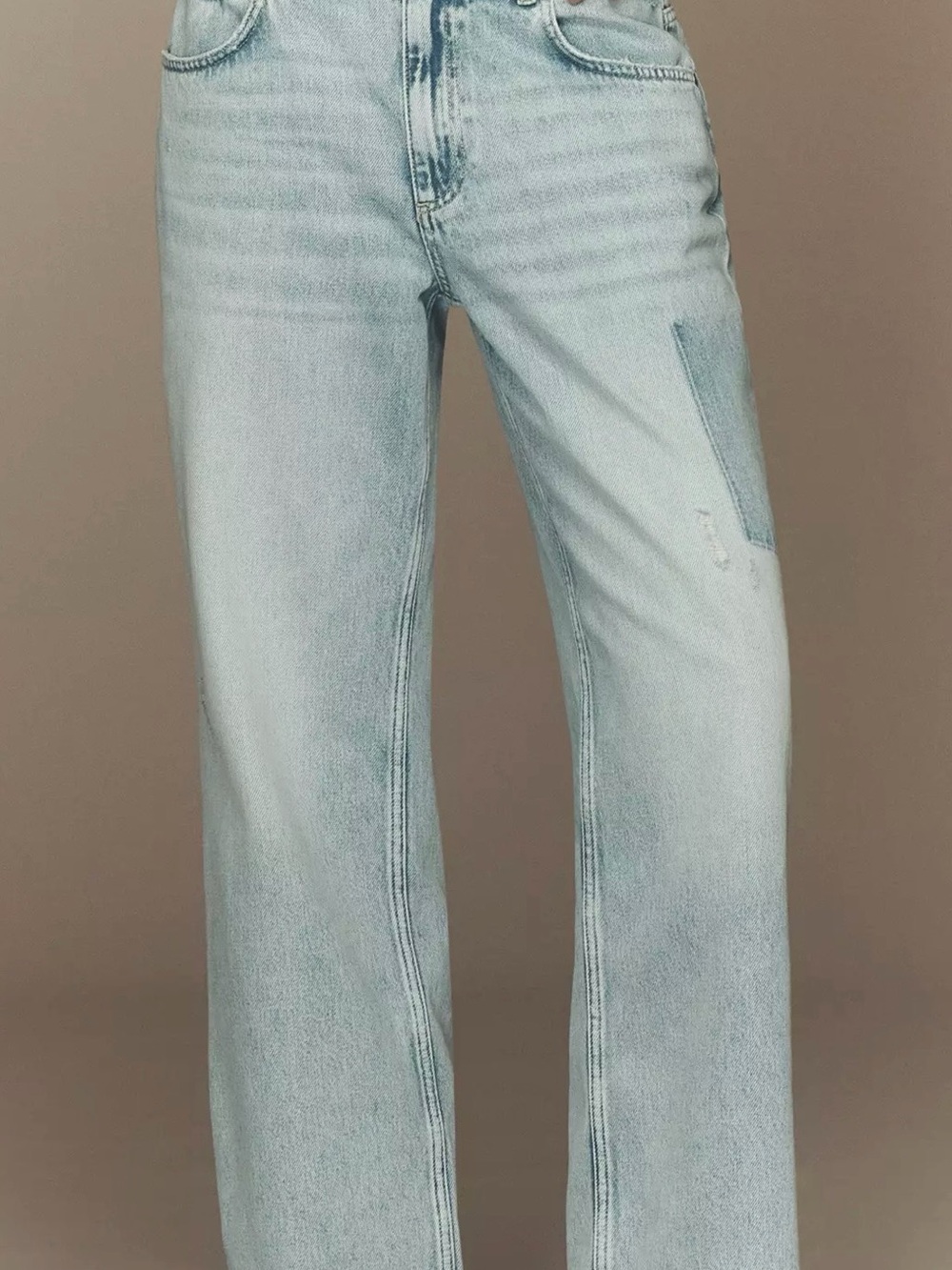 Pilcro Pale Blue Wide-Leg Jeans with Panel Detail
